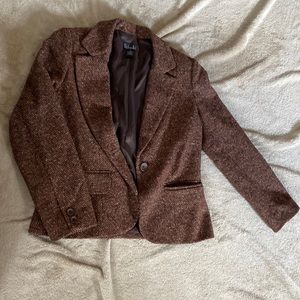 Tween blazer brown flecks